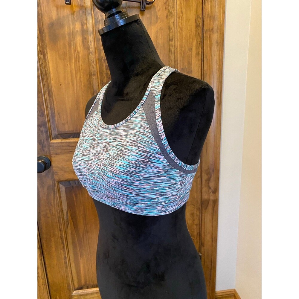 Tek‎ Gear Sports Bra Multicolored Medium Support Wireless Yoga Pilates w/Hooks!